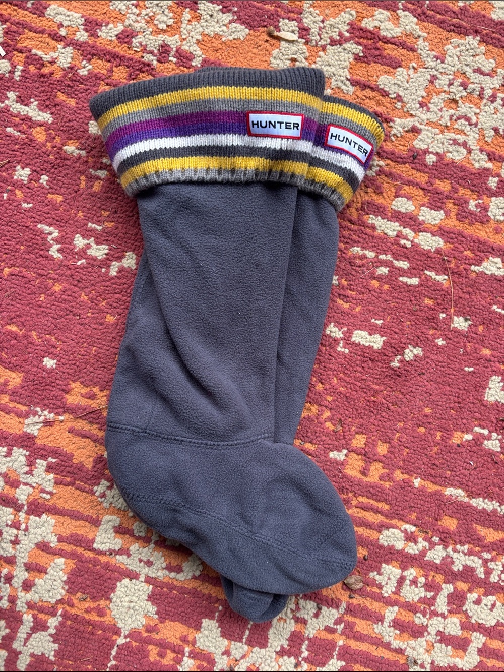 Hunter Women’s Gray Sock-Liners with Striped Cuff